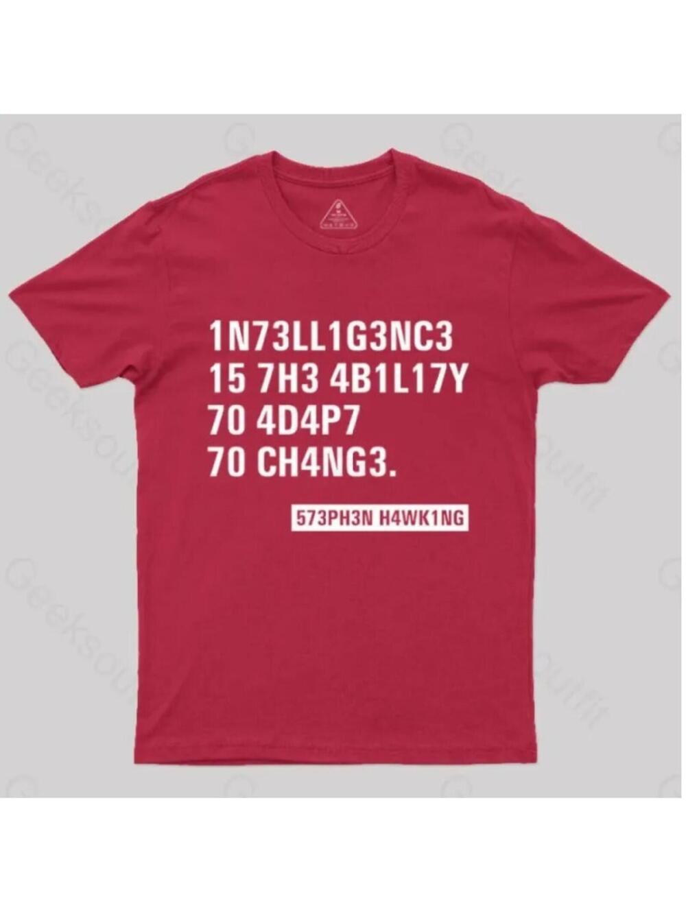 Men's Red Large - Stephen Hawking Science Nerd T-Shirt